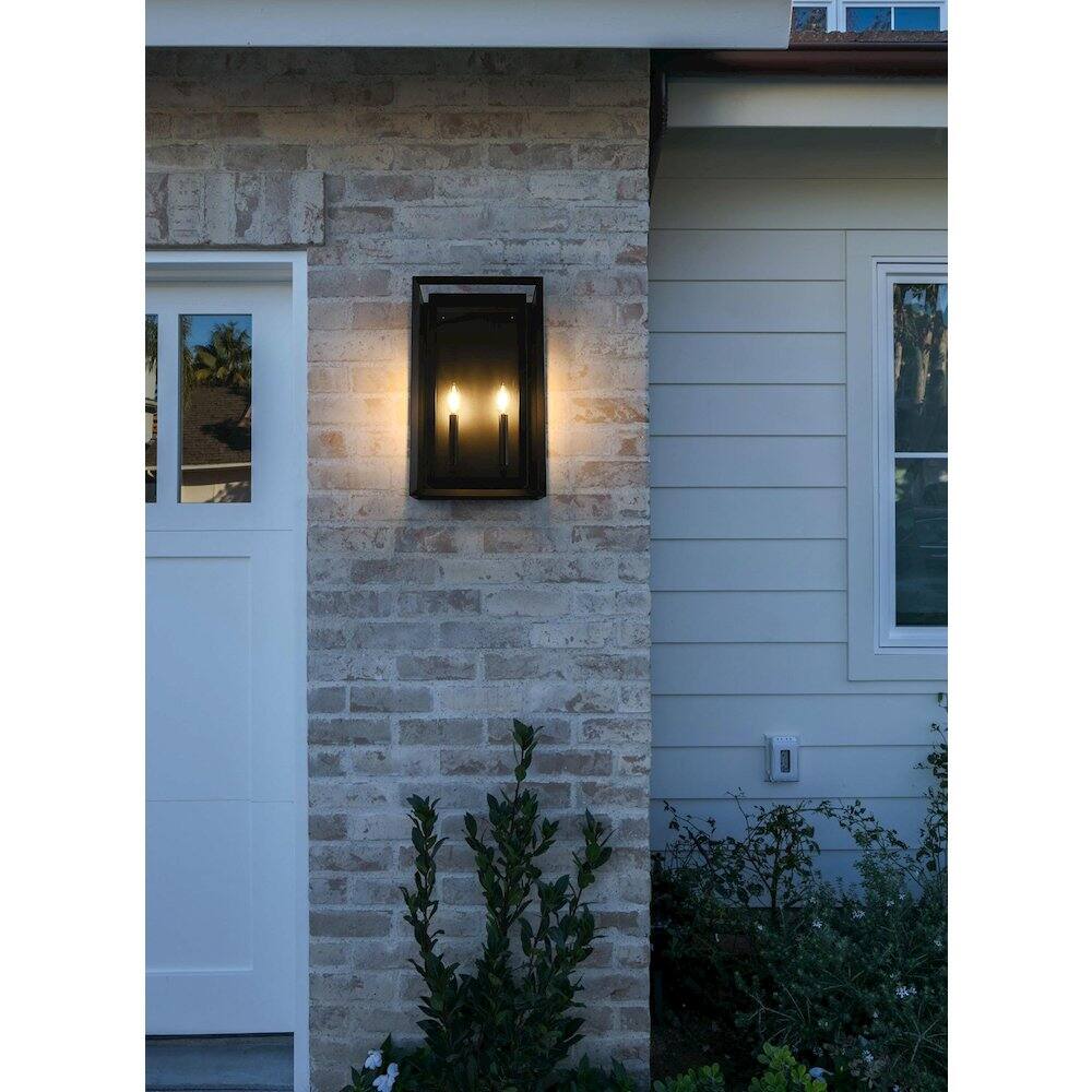 Alt View 4. Elegant Lighting - Etting 12 Inch Outdoor Wall Sconce In Black - Black.