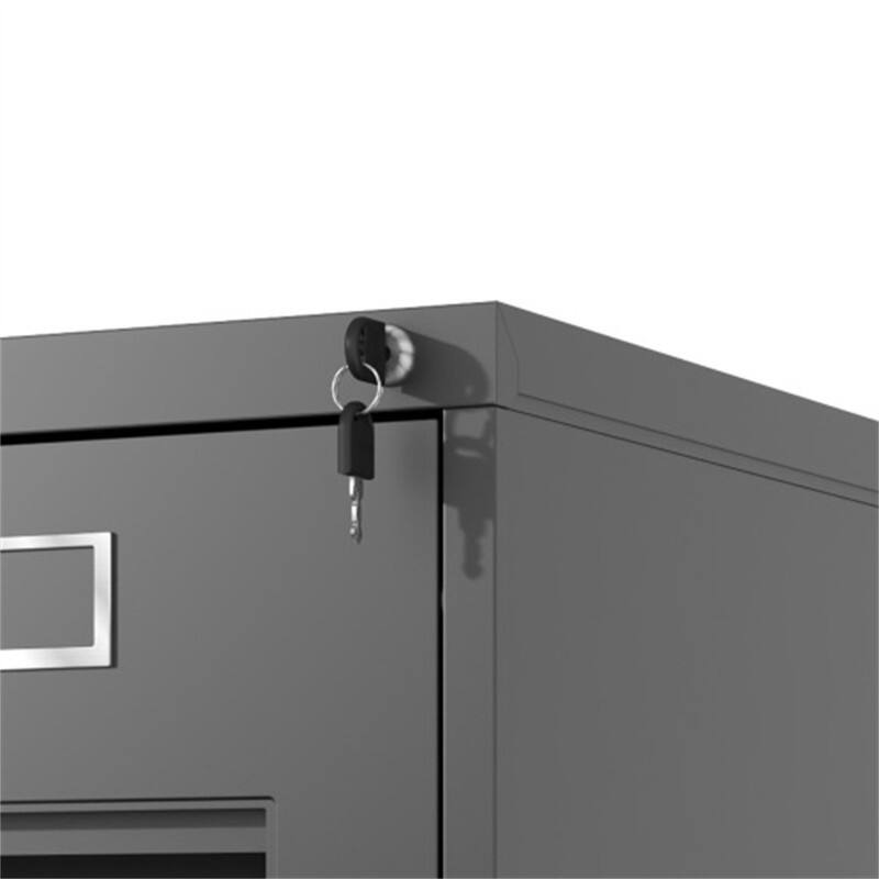 Alt View 7. HTUTWOO - 4 Drawer File Cabinet with Lock Metal Vertical File Cabinet – A4 /Letter Size Narrow Cabinet Locked, Assembly Required - Black.