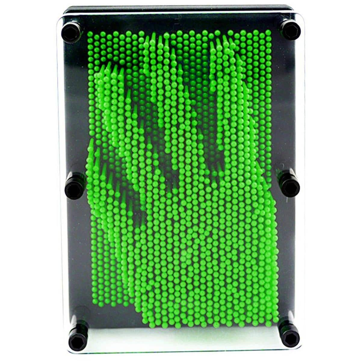 JuzToys - 3D Pin Art Board Game Toy, Classic Pin Impression Desk Toys Sculpture for Children Adults - Green