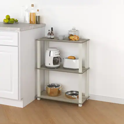 Front. HOMLUX - 3-Tier 29.6" Corner Shelf Open Shelves for Display for Living Room and Office Organization Sonoma Oak - Sonoma Oak.