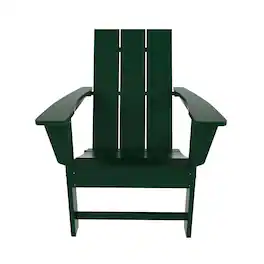 WestinTrends - Ashore Outdoor HDPE Modern Folding Adirondack Chair - Dark Green
