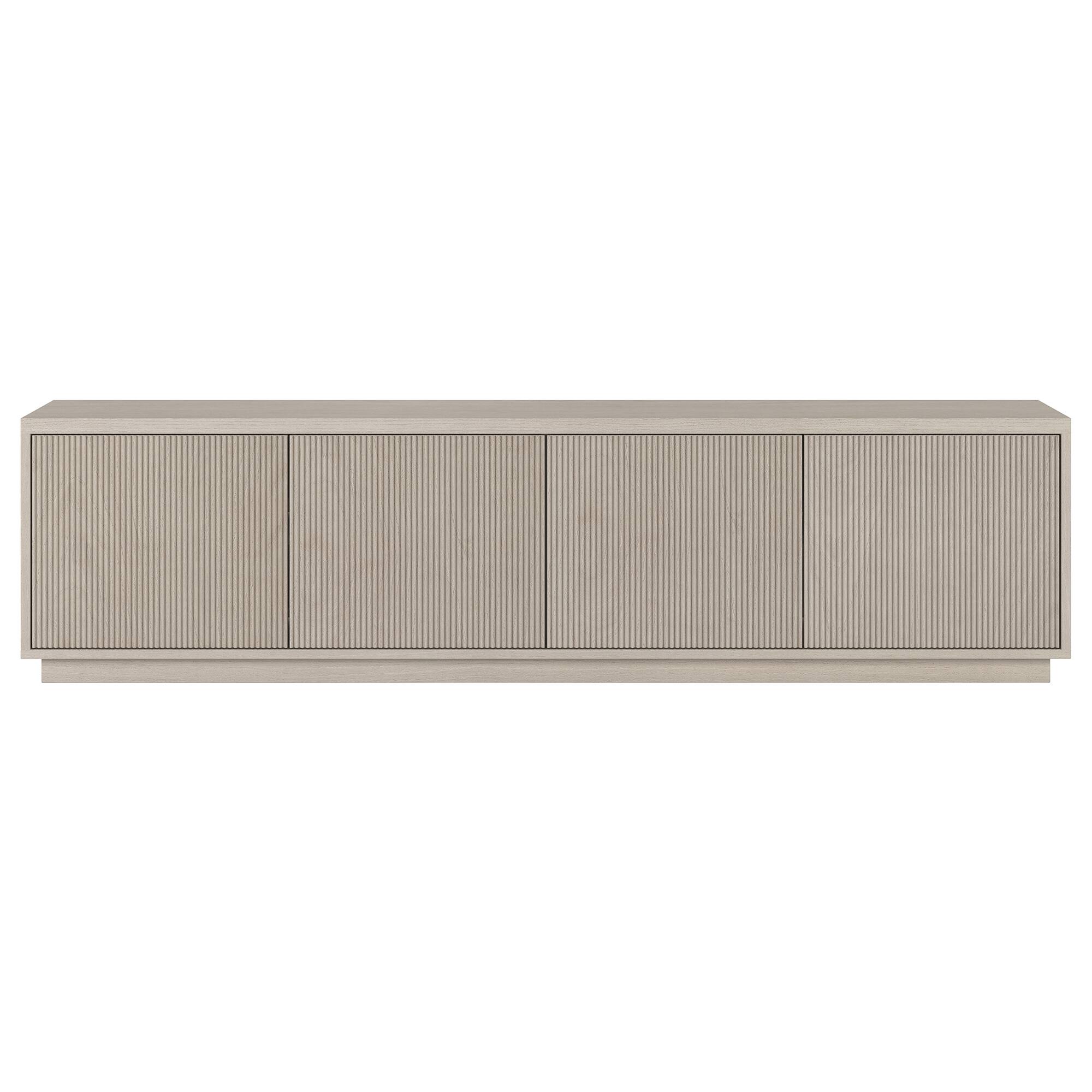 Angle. Hudson&Canal - Hanson Rectangular Fluted TV Stand for TV's up to 85" in Alder White - Alder White.