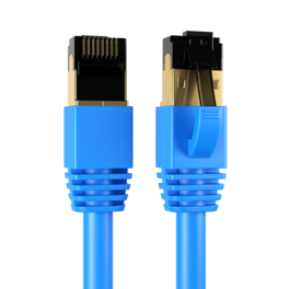 Cables Direct Online - Cat8 Ethernet Cable 15F, 40Gbps High-Speed RJ45 Shielded Copper Cord for Router, PC & Gaming - Blue