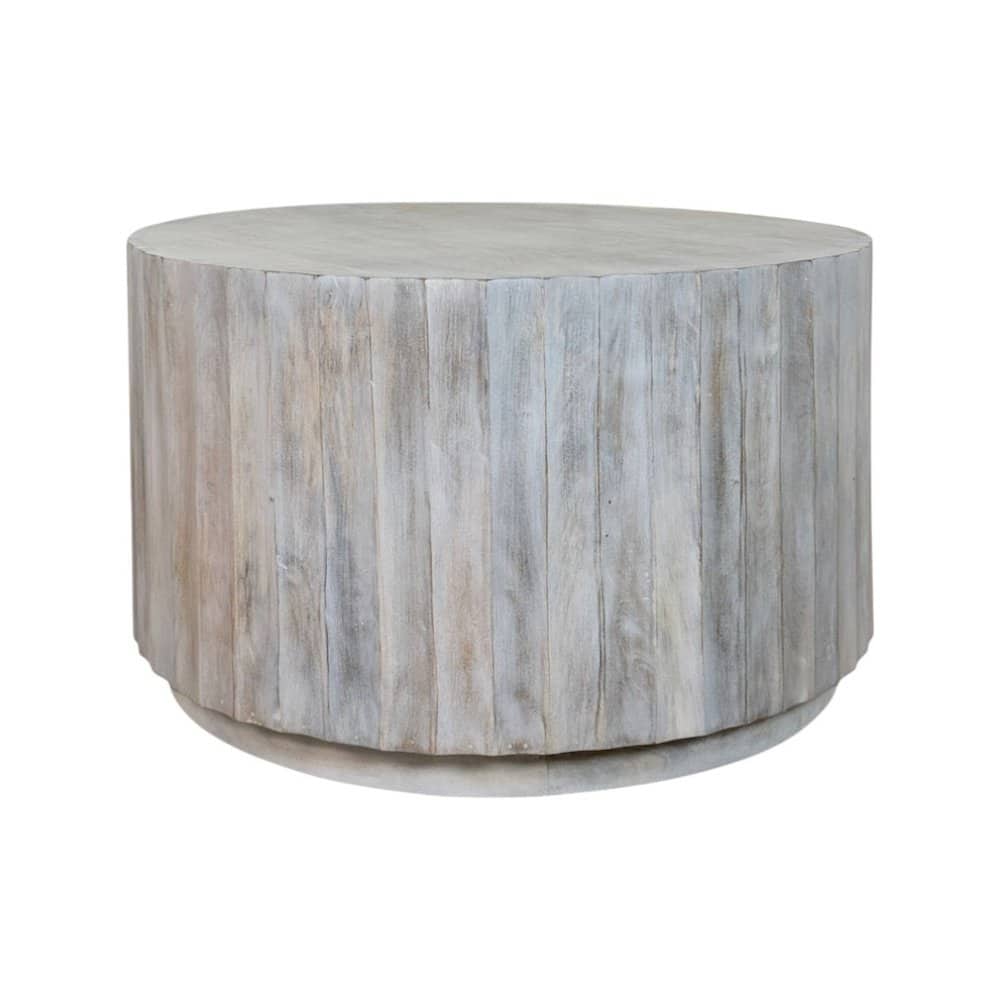 Photos - Coffee Table Carolina Chair & Table - Harrison 30" Scallop Side Round Top  - Whitewash - White CT-3018-VG-WWWD 