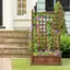 Alt View 4. Costway - Solid Wood Planter Box with Trellis Weather-Resistant Outdoor 25''x11''x48'' - Dark brown.