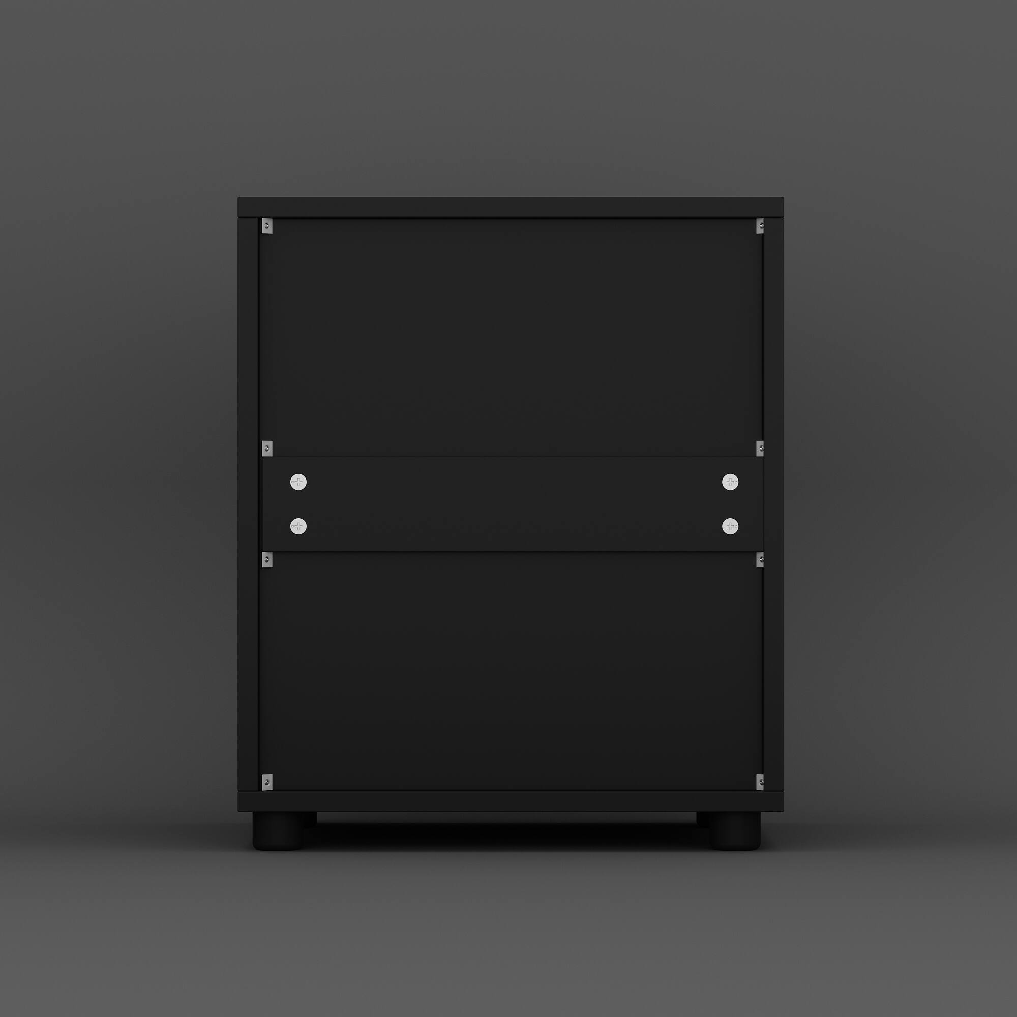 Back. FUFU&GAGA - FUFU&GAGA 2 - Drawer Nightstand: Minimalist Bedroom Storage Solution - Black.