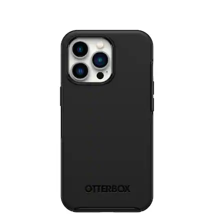 Front. OtterBox - Symmetry Series+ for MagSafe Hard Shell for Apple iPhone 13 Pro - Black.