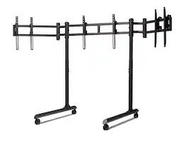 Next Level Racing - Round Tube Freestanding Triple Monitor Stand - Black