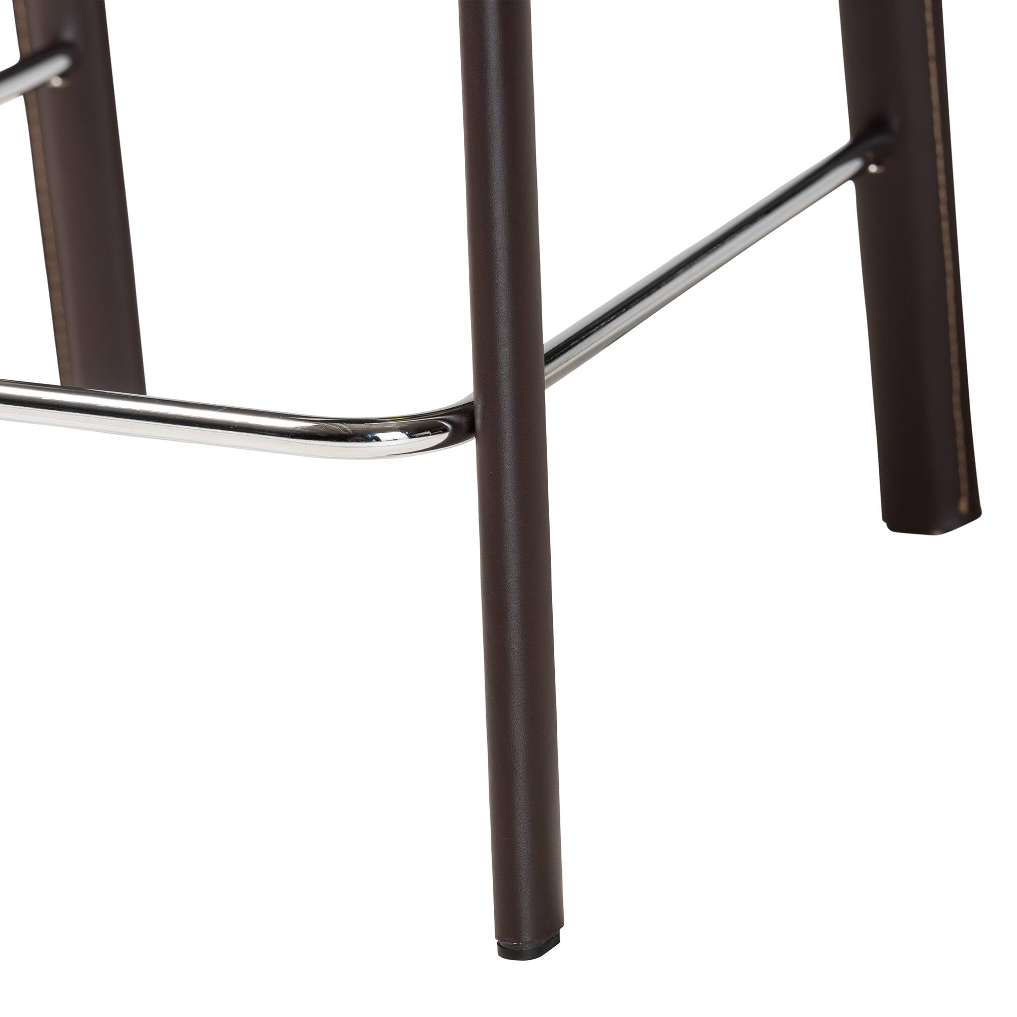 Alt View 1. Baxton Studio - Crawford Leather 2-Piece Counter Height Stool Set - Brown.