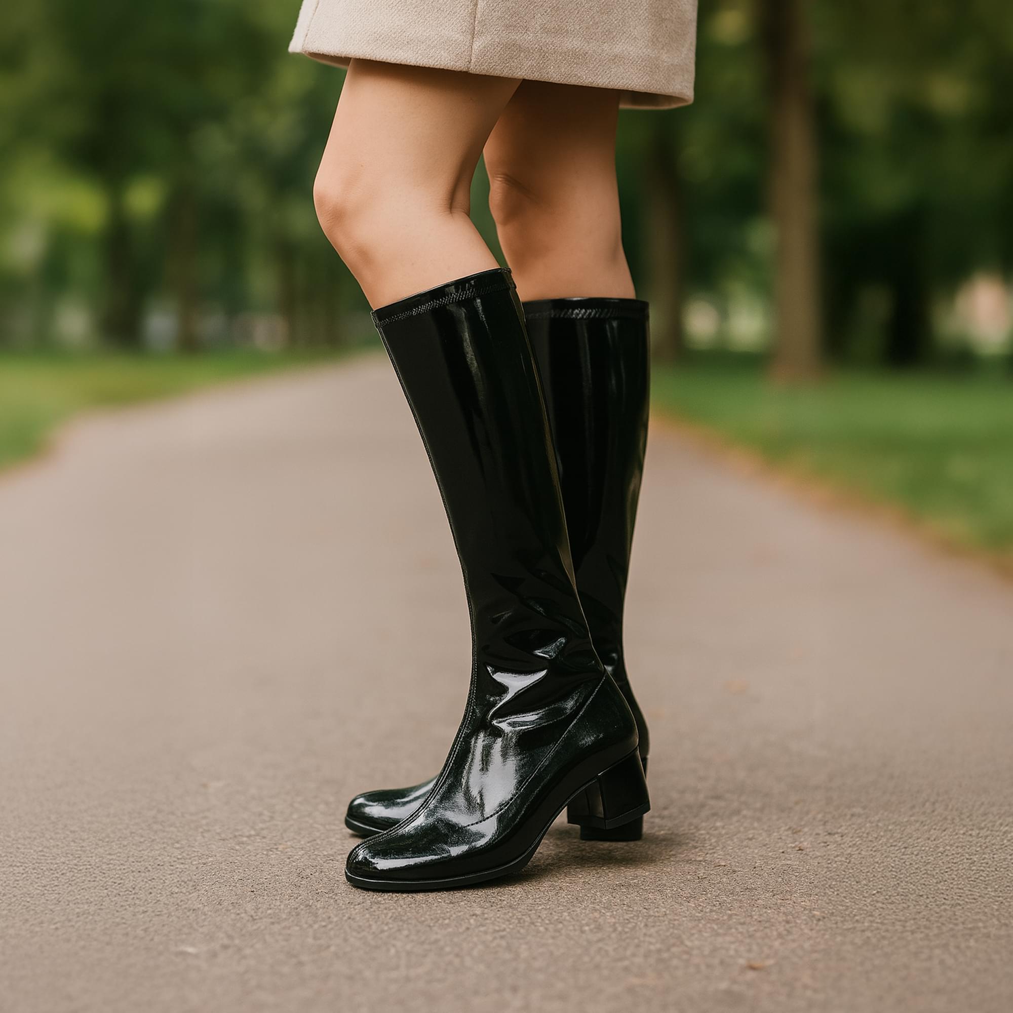 Alt View 3. Ellie Shoes - 1.75 Inch Heel Black Costume Gogo Boots | Child X-Small - Black.