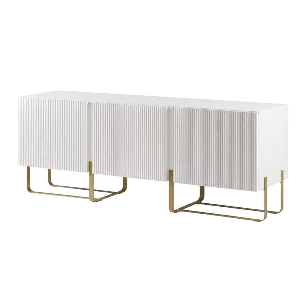 Starlight Canyon Home - Modern Wood TV Stand with 3 Cabinets for Living Room Storage - White price history on PriceWatchPro
