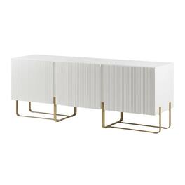 Starlight Canyon Home - Modern Wood TV Stand with 3 Cabinets for Living Room Storage - White
