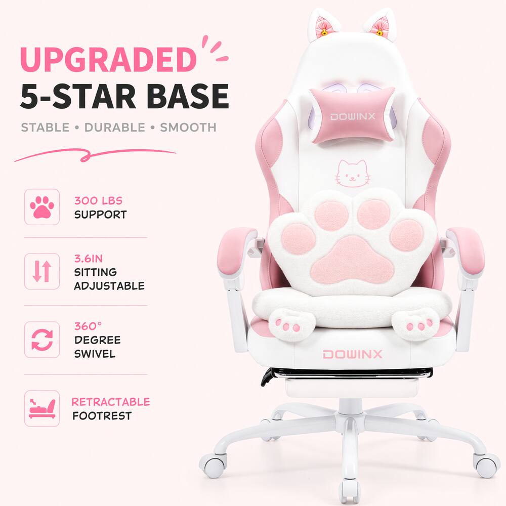 UPGRADED 5-STAR BASE
STABLE • DURABLE • SMOOTH

300 LBS SUPPORT

3.6IN SITTING ADJUSTABLE

360° DEGREE SWIVEL

RETRACTABLE FOOTREST