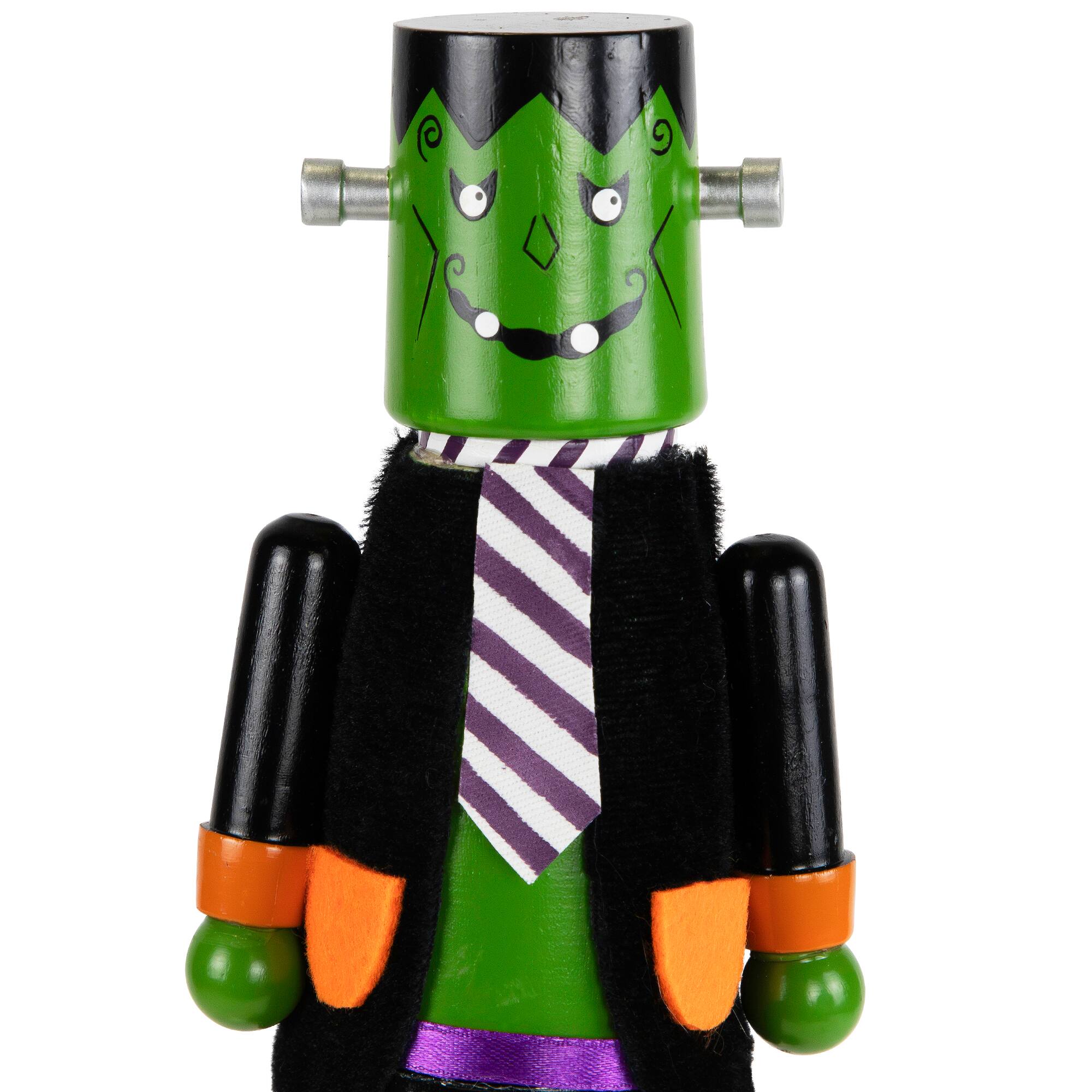Alt View 2. Northlight - Frankenstein's Monster Halloween Nutcracker - 10.5" - Green and Black - Black.