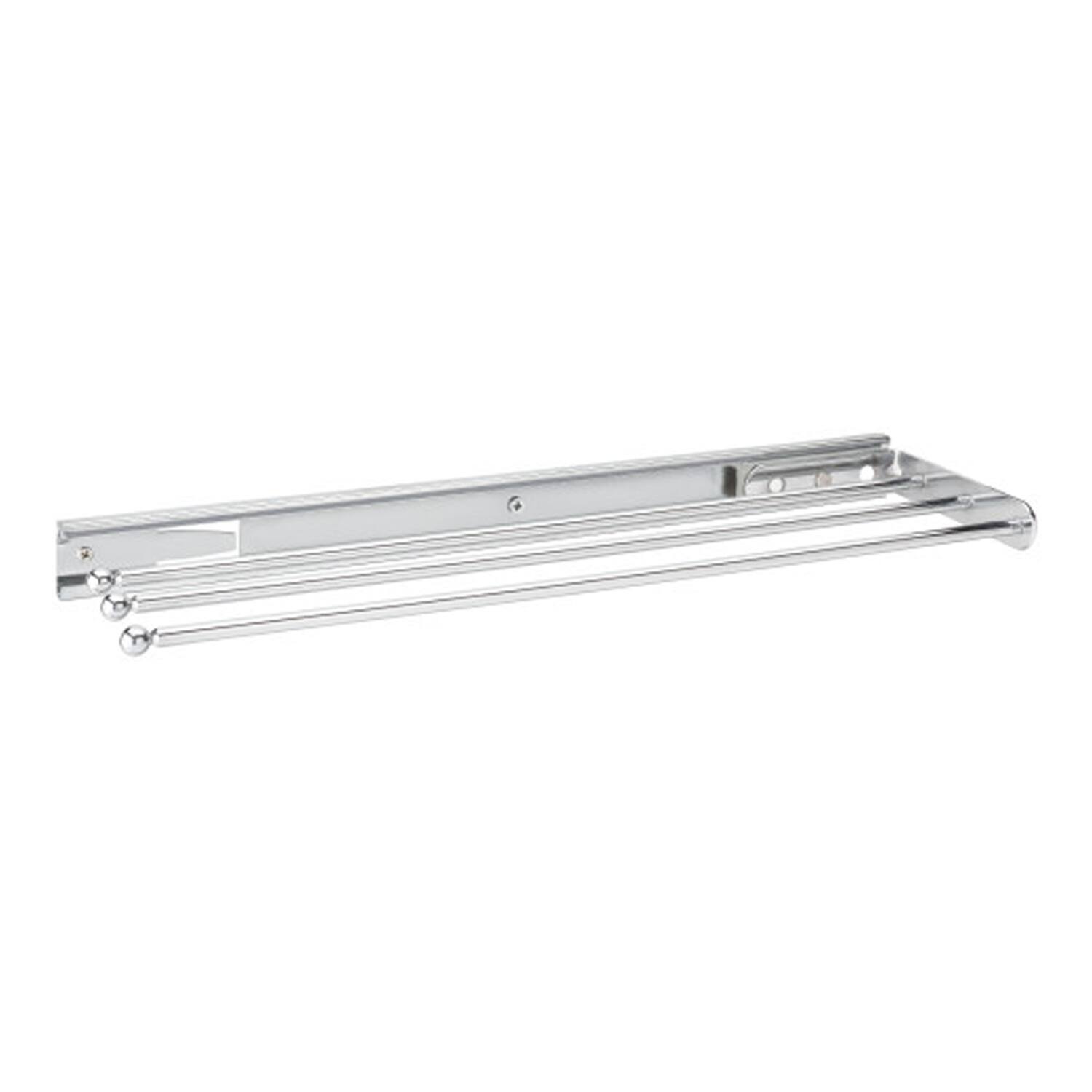 Front. Rev-A-Shelf - Rev-A-Shelf Pullout Dish Towel Bar Under Kitchen Cabinet 3 Prong, White 563-47 C - Silver.
