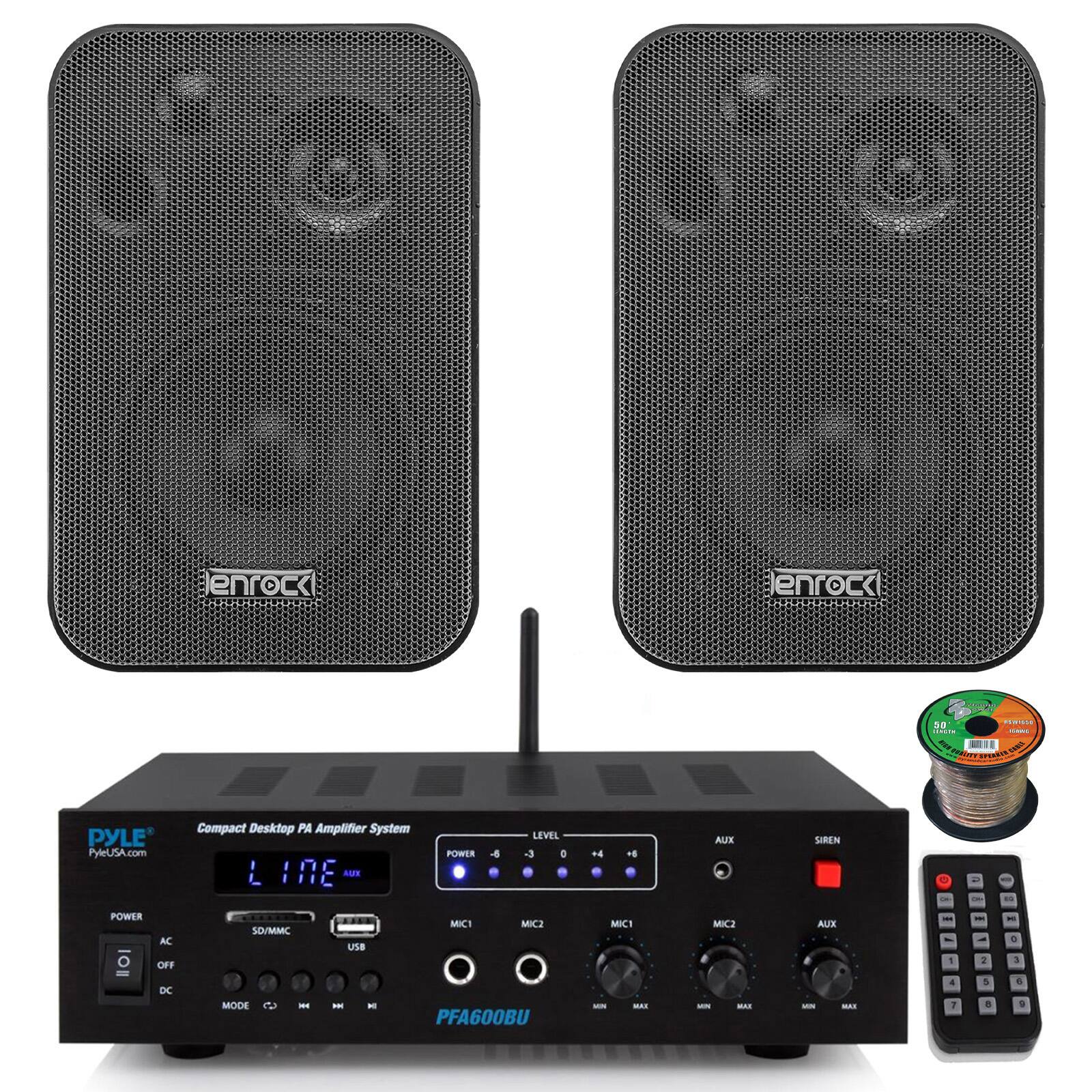 lenrock enrock  
fdioe - Torttit PYLE PyleUSA.com Compact Desktop PA Amplifier System L 10E  
- AME POWER 4 LEVEL + .4 1. AUX SIREN  
- a POWER AC o OFF DC SO/M MODE a  
- Ua - - MICT MIC3 PFA600BU MIC1 - MAN MIC3 - i ALTX - i - - 4 7 - a 5 . - . a E .