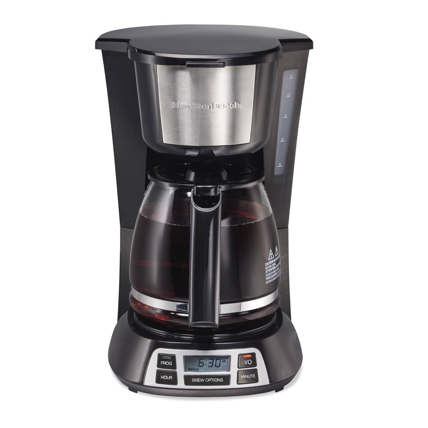 Hamilton Beach - 12 cups Black/Silver Coffee Maker - Black | Silver