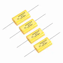 Unique Bargains - 4pcs 4uF High-Frequency Divider Capacitor, 261V Audio Speaker Crossover Non-Polarity Polypropylene MKP Film Capacitors - Yellow