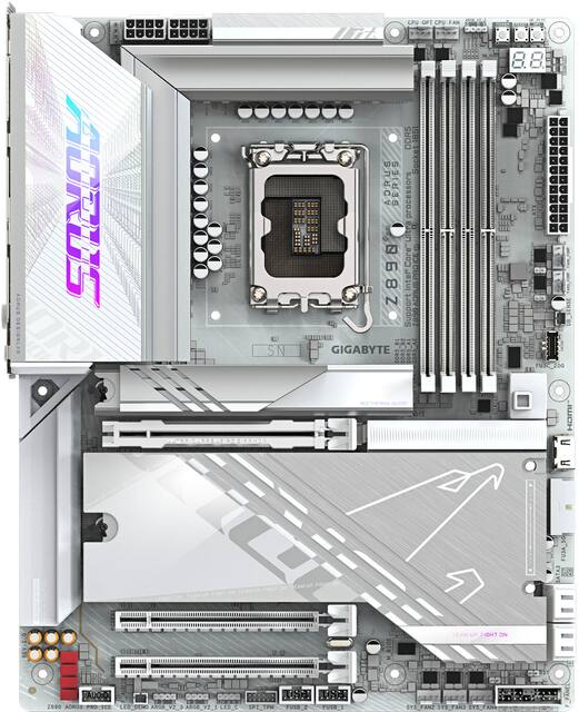 GIGABYTE - Z890 AORUS PRO ICE (Socket LGA 1851) Intel Z890 ATX DDR5 Wi-Fi 7 Motherboard - White
