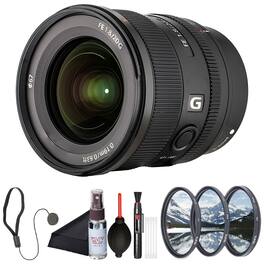 Bundle - Sony - FE 20mm f/1.8 G Lens (SEL20F18G) + Filter Kit + Cap Keeper - - Black