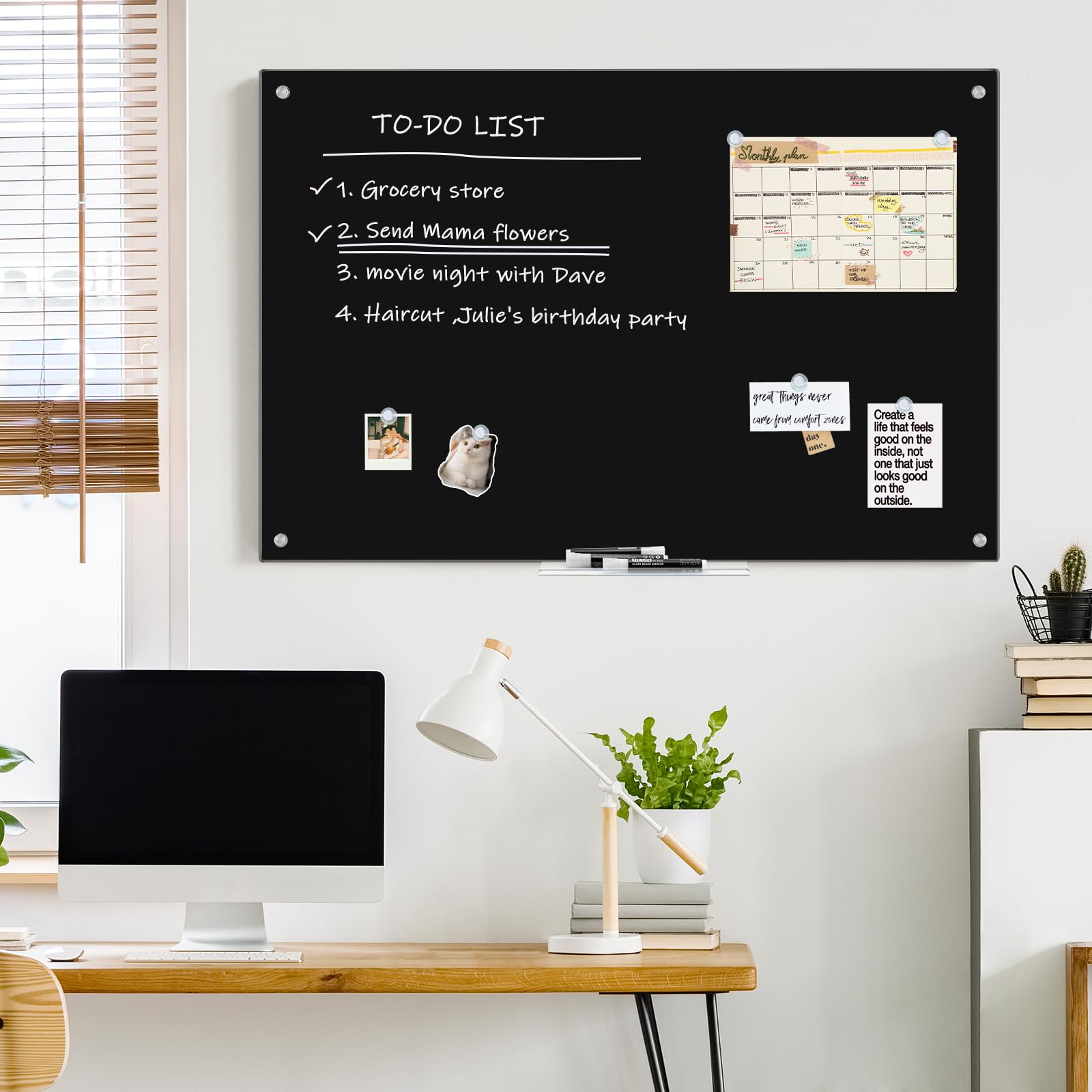 TO-DO LIST  
1. Grocery store  
2. Send Mama flowers  
3. Movie night with Dave  
4. Haircut  
5. Julie's birthday party  

Create a life that feels good on the inside, not one that just looks good on the outside.