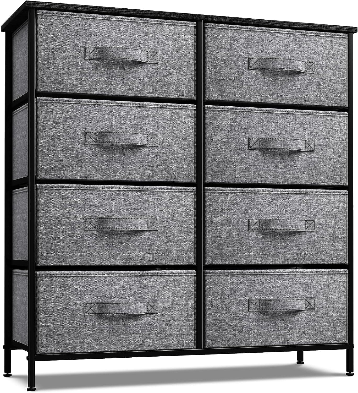 Front. Sorbus - Sorbus 8 Drawers Dresser- Storage Unit with Steel Frame, Wood Top, Fabric Bins - for Bedroom, Closet, Office, and more - Black.