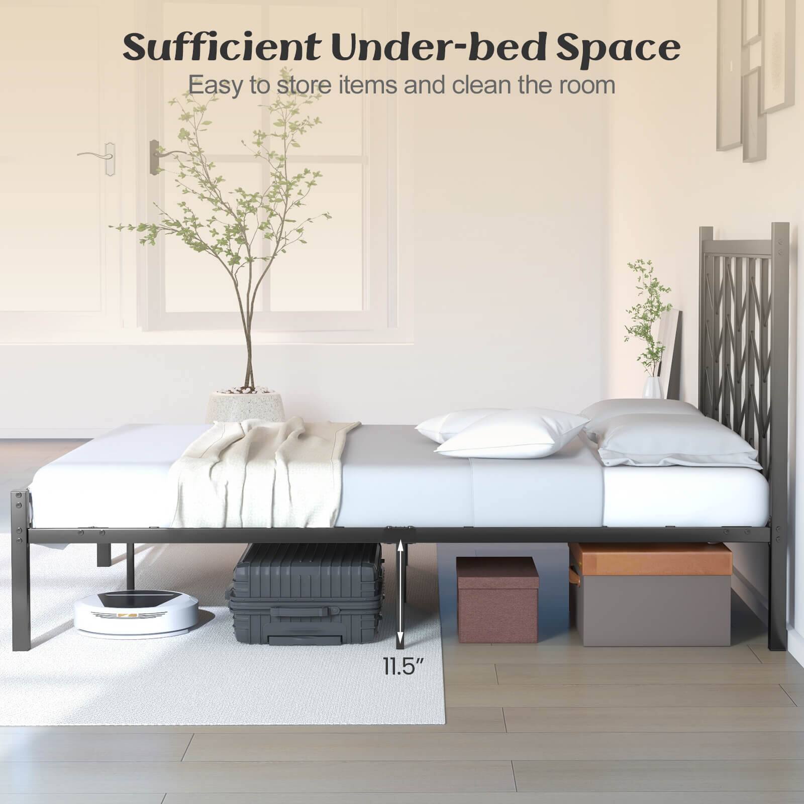Sufficient Under-bed Space: Easy to store items and clean the room. 11.5"