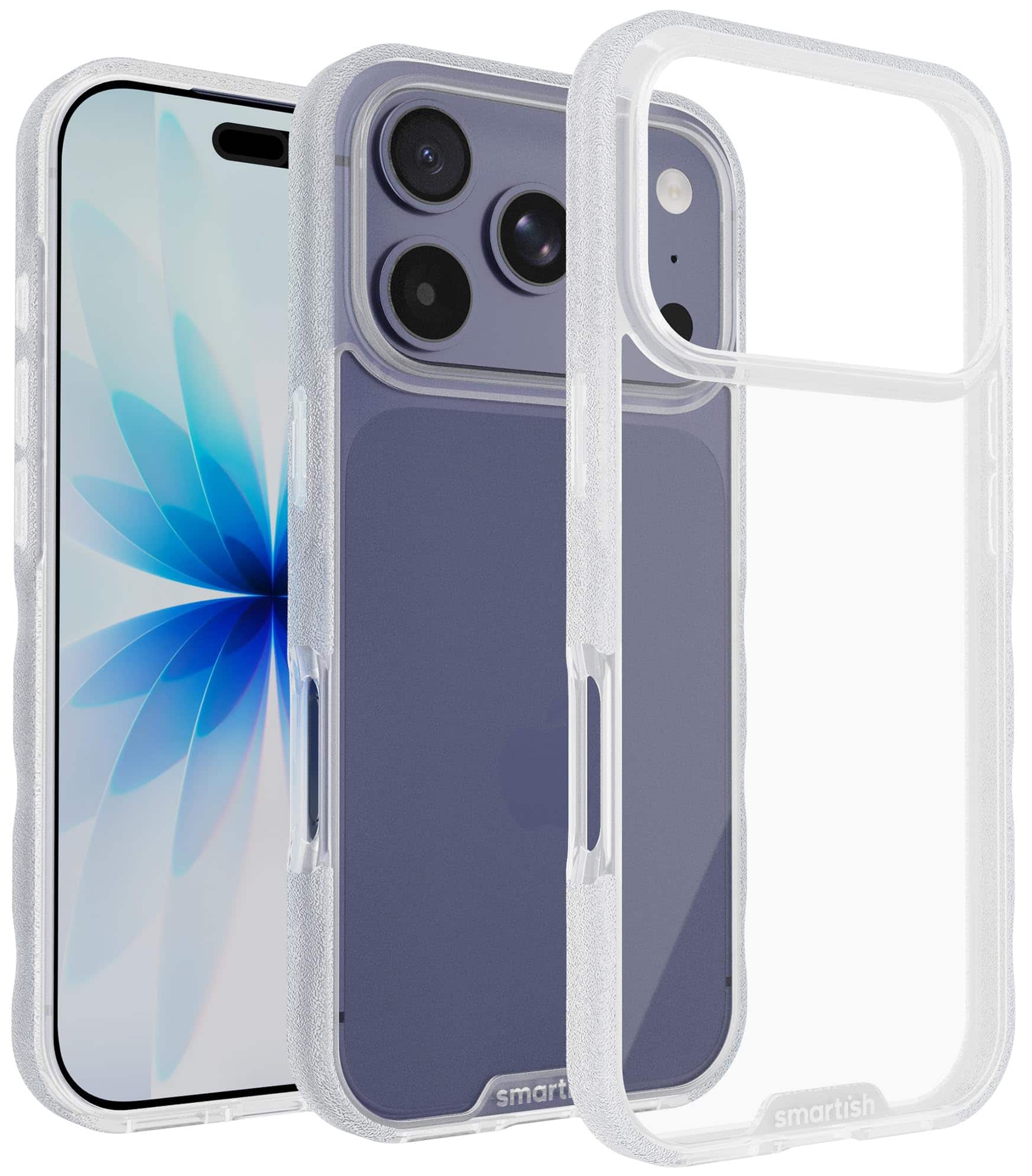 Smartish - iPhone 17 Pro Clear Case - Gripmunk Protective Slim Grip Anti-Yellowing Cover - Clearly Clear