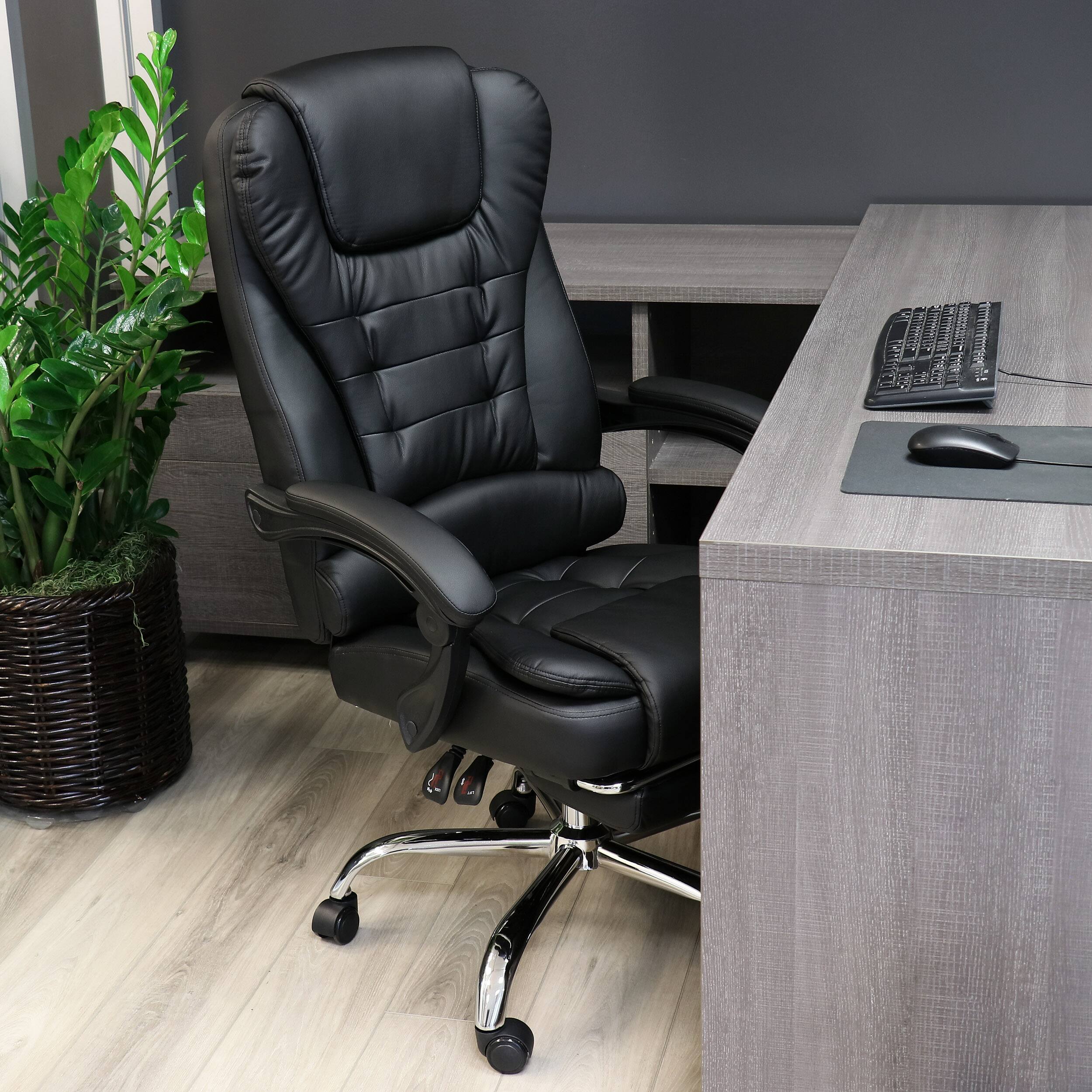 Elama High Back Adjustable Faux Leather Office Chair with