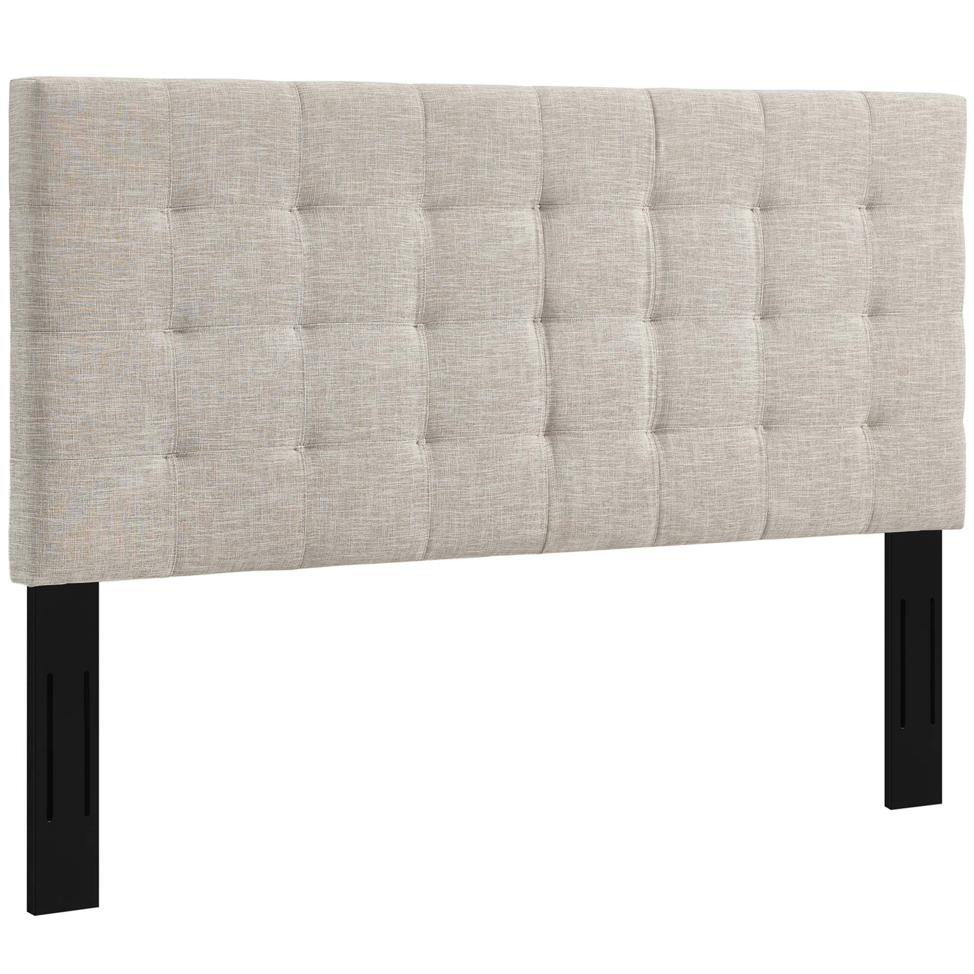 Back. Modway - Paisley Tufted Upholstered Linen Fabric King and California King Headboard by Modway - Brown.