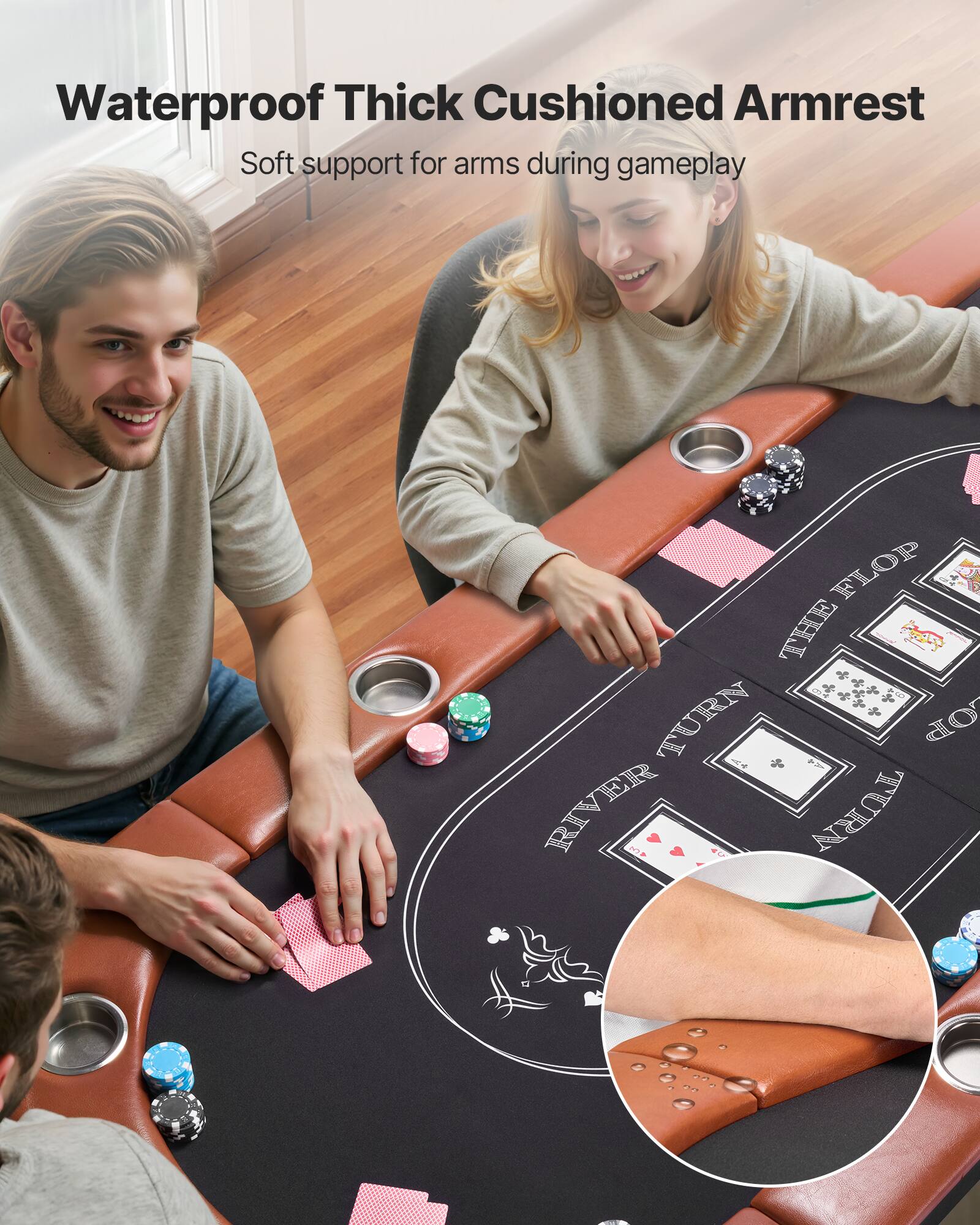 Waterproof Thick Cushioned Armrest  
Soft support for arms during gameplay