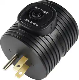 HQRP - 15A to 30A RV Adapter w/ Breaker, NEMA 5-15P to TT-30R, 125V 1875W, ETL - Black