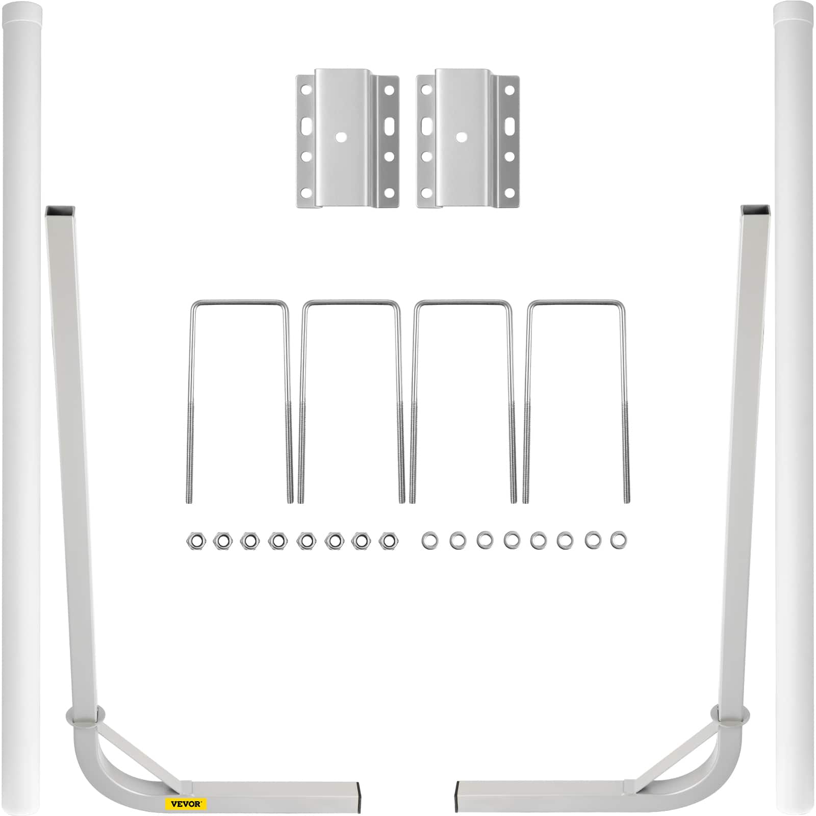 VEVOR - Boat Trailer Guide-on, 60",2PCS Steel Trailer Post Guide ons,with PVC Tube Covers, Complete Mounting Accessories - White