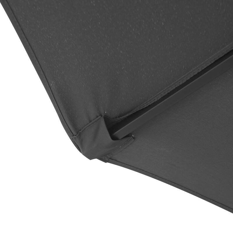 Alt View 10. LeisureMod - Sierra Outdoor Polyester Umbrella with Solar LED Lights and Push-Button Tilt - Gray.