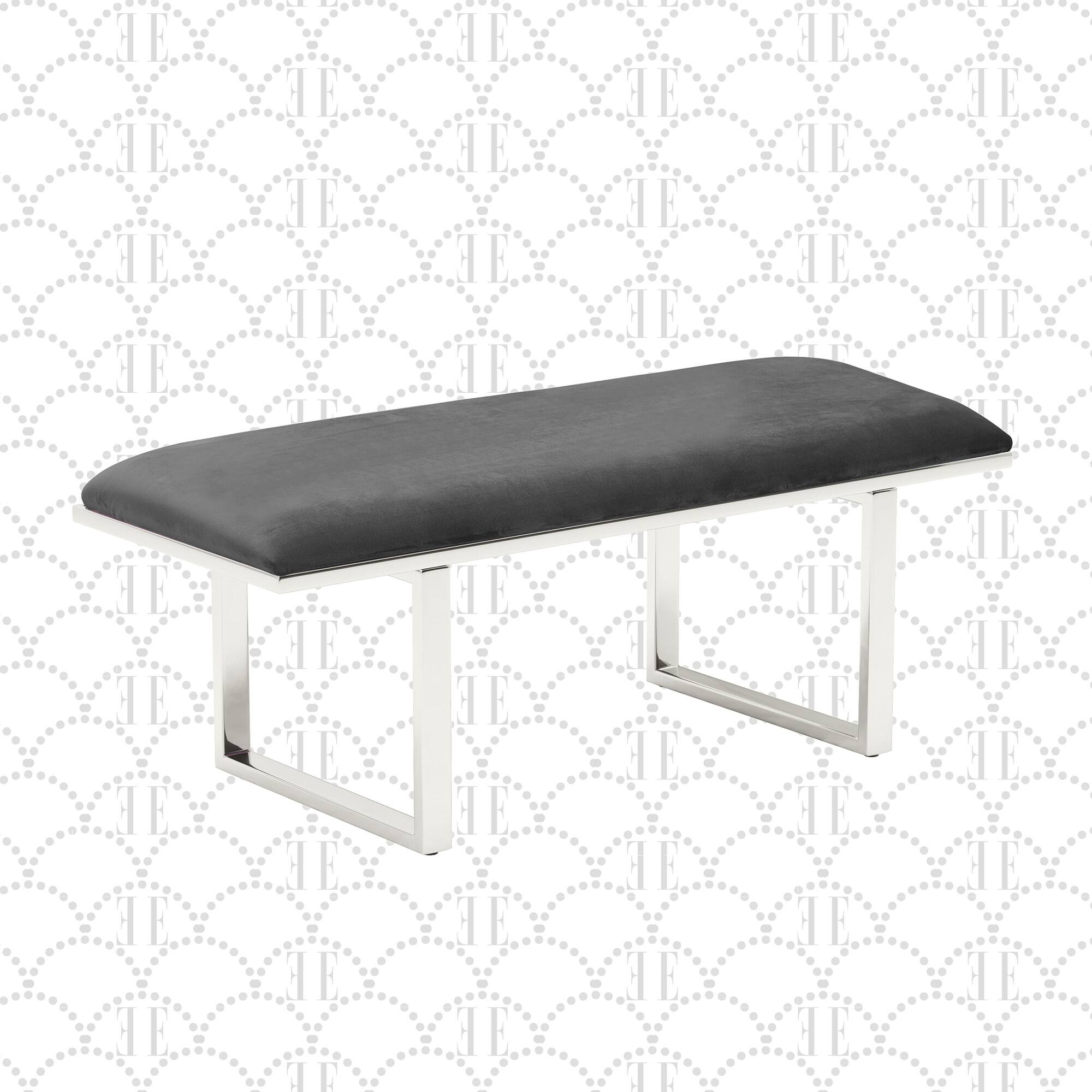 Front. Elle Decor - Elle Decor Remi Bench, Dark Grey - Dark Gray.