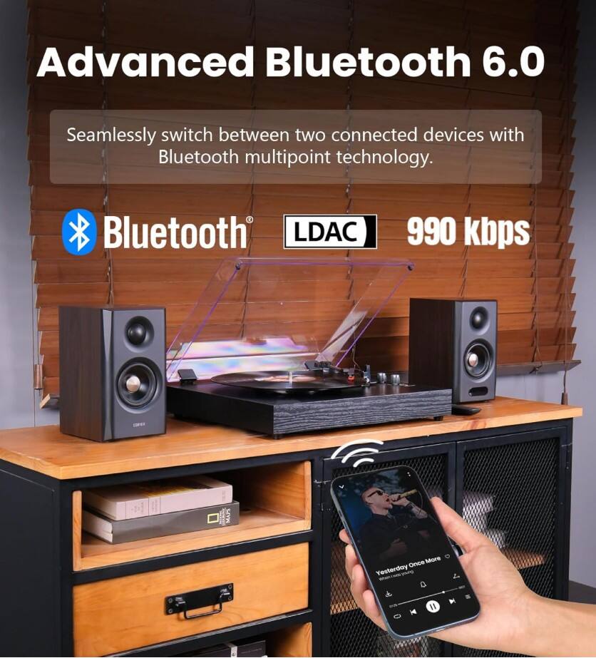Advanced Bluetooth 6.0  
Seamlessly switch between two connected devices with Bluetooth multipoint technology.  
Bluetooth LDAC 990 kbps  

Yesterday Once More  
- young m H I1
