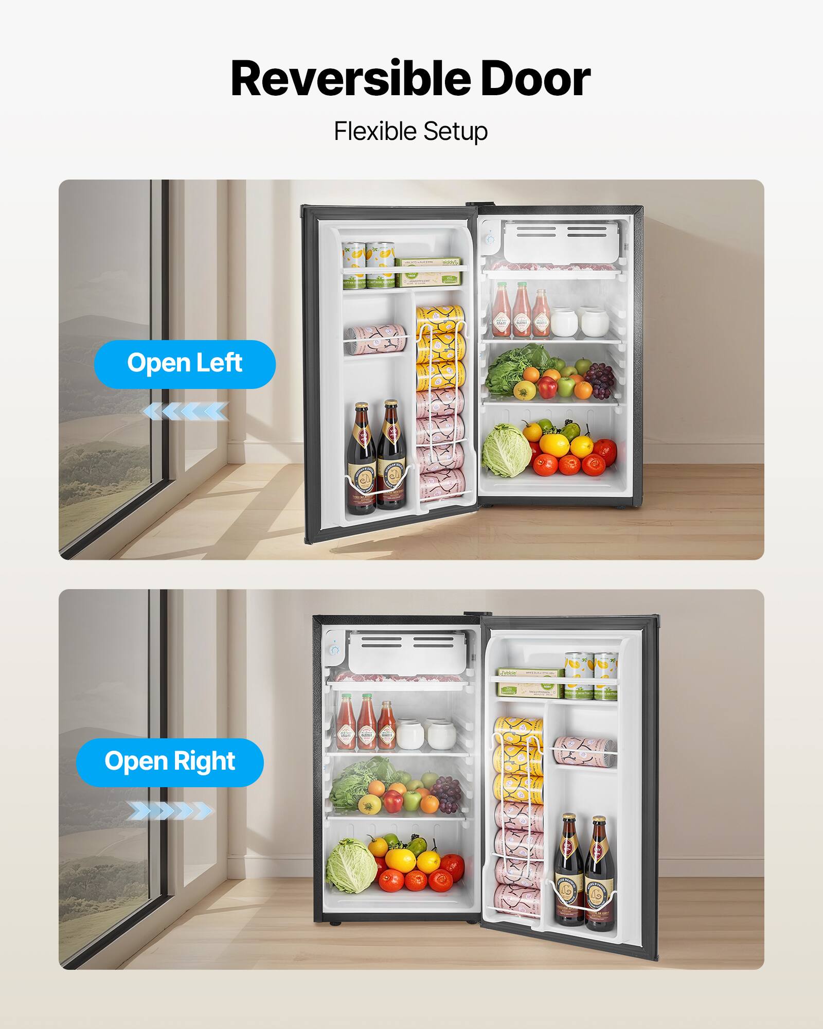 Reversible Door Flexible Setup

Open Left

Open Right