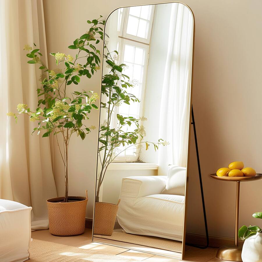 Refined Abode Design Oversized Floor Mirror Arched Freestanding Full refined-abode-design-oversized-floor-mirror-arched-freestanding-full