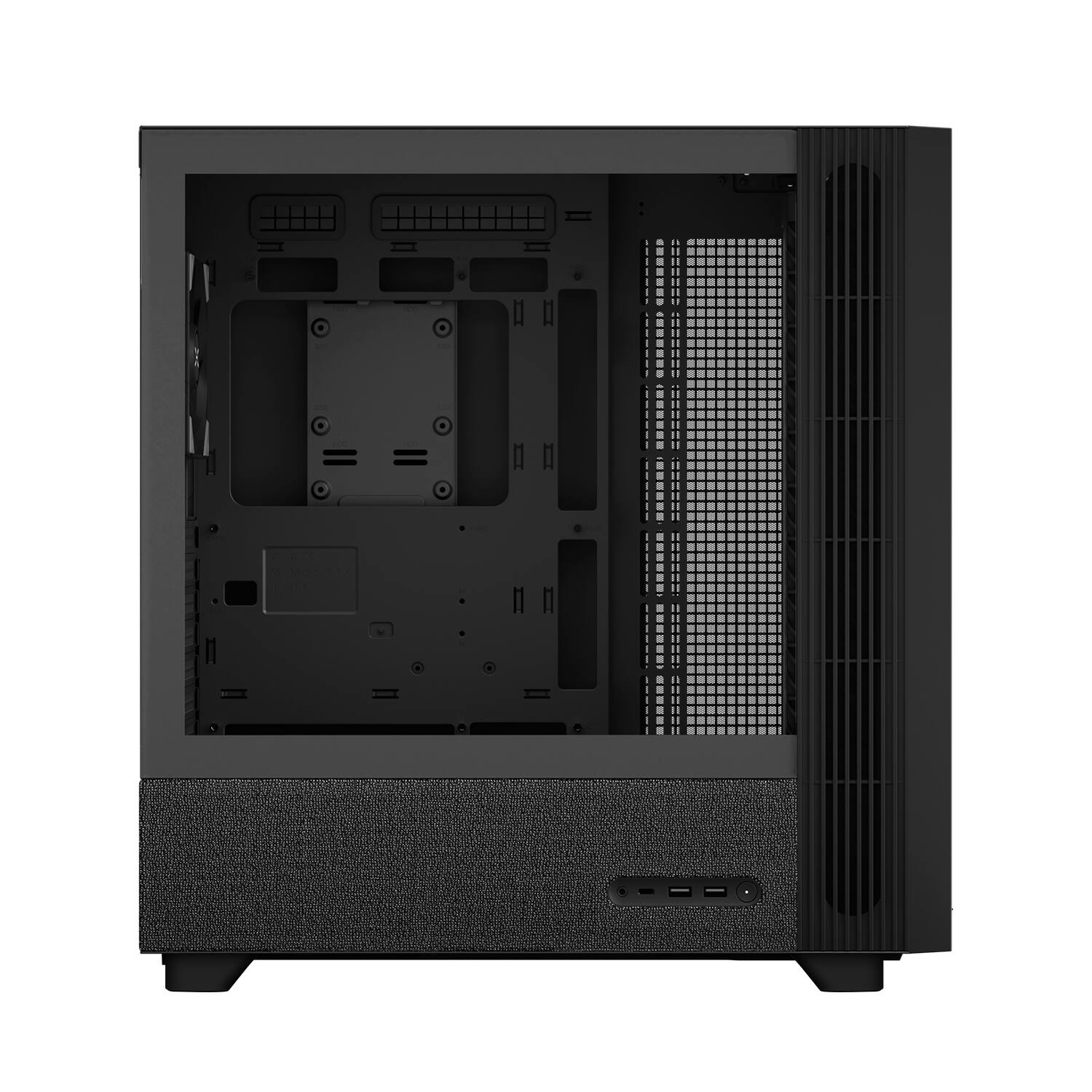 Alt View 1. TRYX - FLOVA Mid-Tower ATX Case with Fabric, Tempered Glass, 360mm Radiator Support, USB Type-C 3.2 Gen 2x2 - Black.