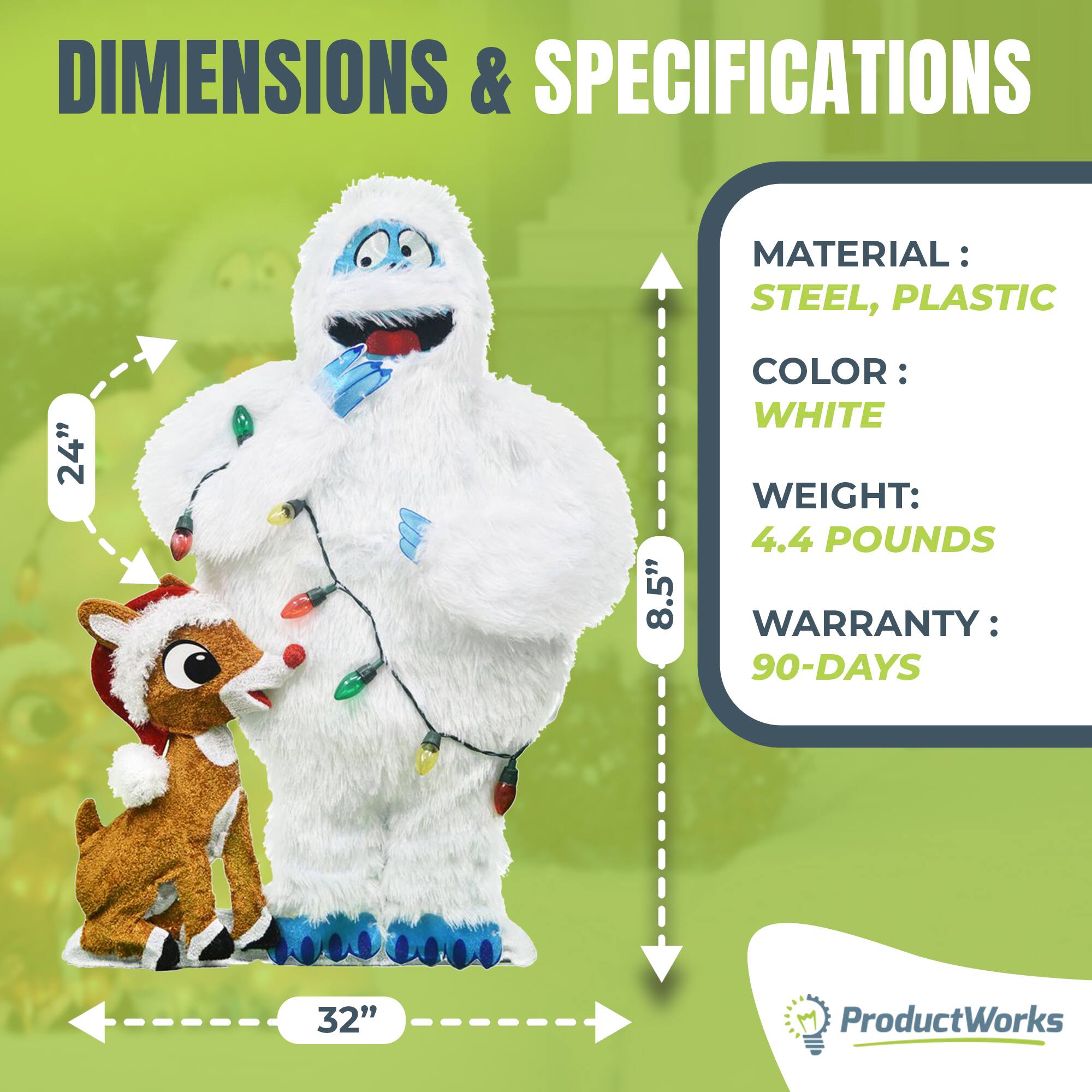 DIMENSIONS & SPECIFICATIONS

MATERIAL: STEEL, PLASTIC  
COLOR: WHITE  
WEIGHT: 4.4 POUNDS  
WARRANTY: 90-DAYS  

24"  
8.5"  
32"