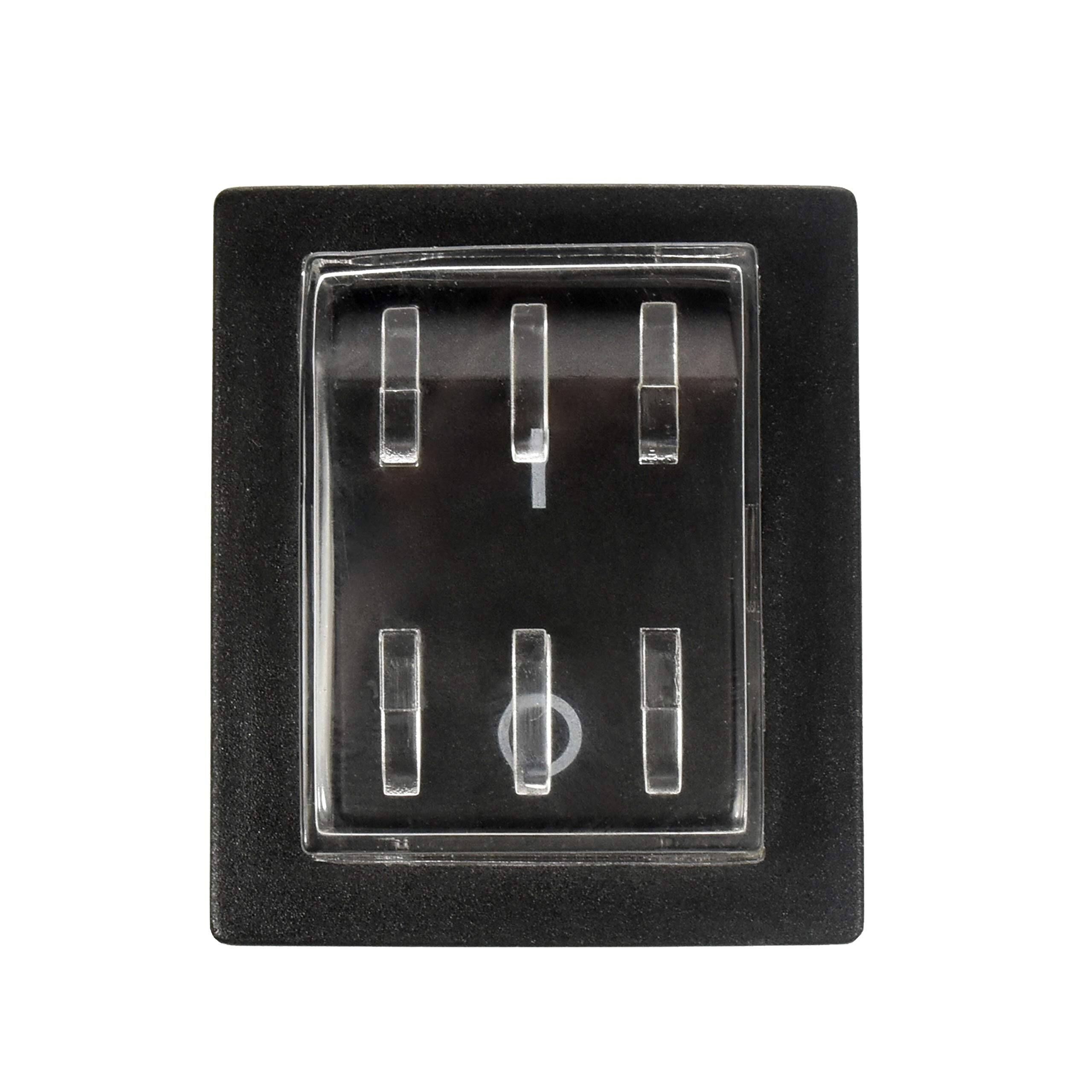 Left. HQRP - On-Off 4-Pin Push Button Power Switch with Waterproof Cover, UL Listed, for KEDU HY12-9-7 HY12-9-4 Saba CB-52 - black.