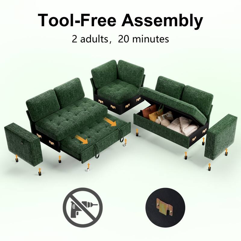 Tool-Free Assembly  
2 adults, 20 minutes