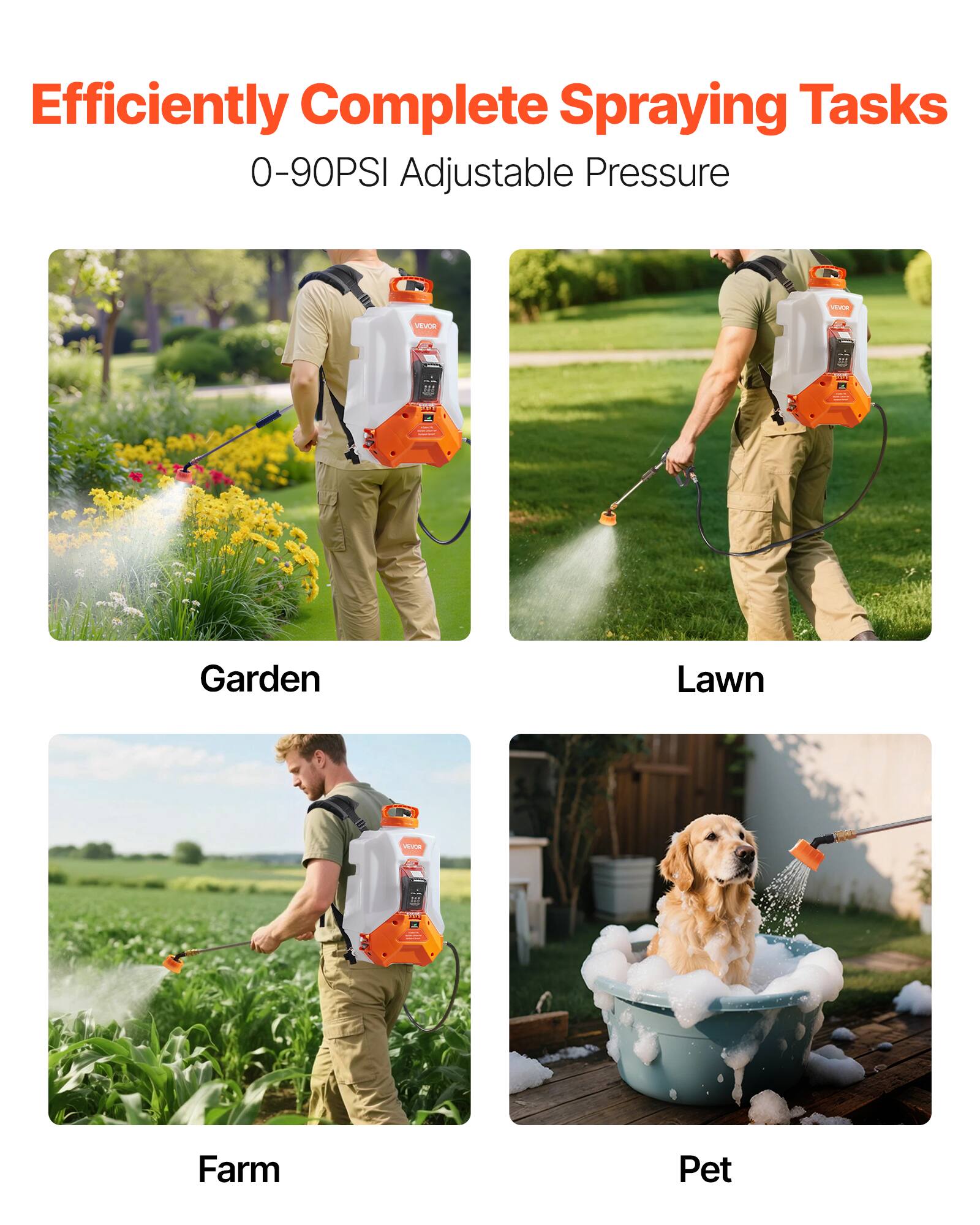 Efficiently Complete Spraying Tasks 0-90PSI Adjustable Pressure

Garden
Lawn
Farm
Pet

VEM E e - - P
