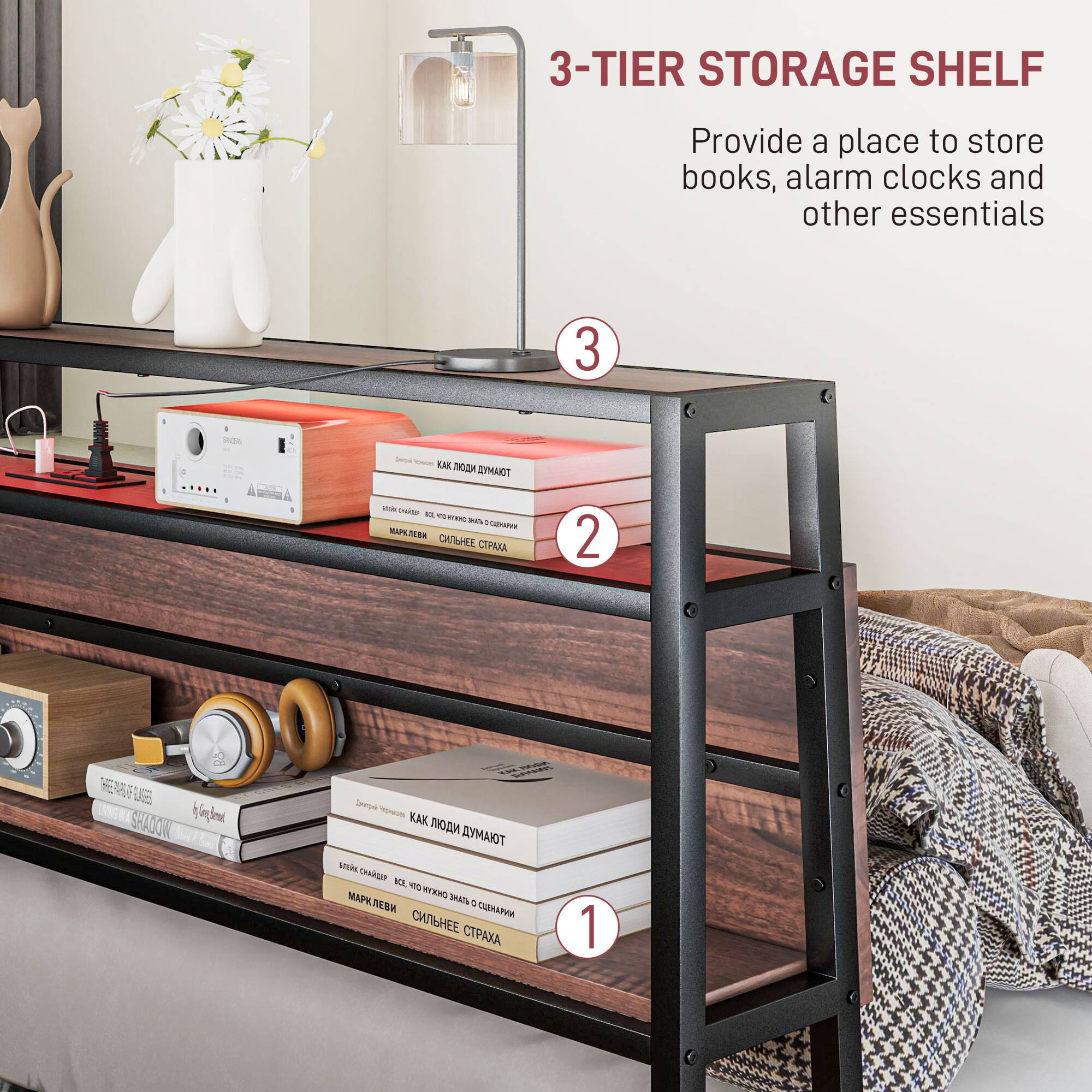 3-TIER STORAGE SHELF
Provide a place to store books, alarm clocks and other essentials
3 - EAK   - - 1 dEE P a LM MAPA  R 2  38  SHADOW bmie Snop - K  TOIAMYA O CHARSIN MA Y MA FEERS DAiS JAMM Y    1