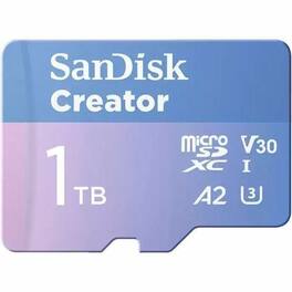 SANDISK - Creator SDSQXAV-1T00-GN6MS 1 TB Class 10/UHS-I (U3) V30 microSDXC - 1 - 190 MB/s Read - 130 MB/s Write
