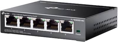 TP Link 5 Port 2.5G Multi Gigabit Desktop Switch Black TL-SG605S TP Link 5 Port 2.5G Multi Gigabit Desktop Switch Black TL-SG605S