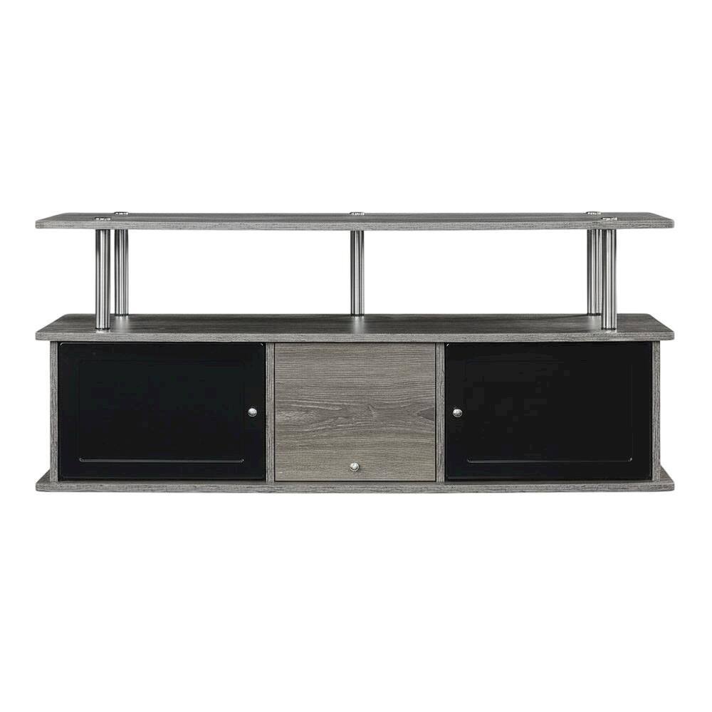 Alt View 3. FurniFact - Modern Gray TV Stand with 3 Storage Cabinets and Shelf for 55-Inch TVs - Gray.