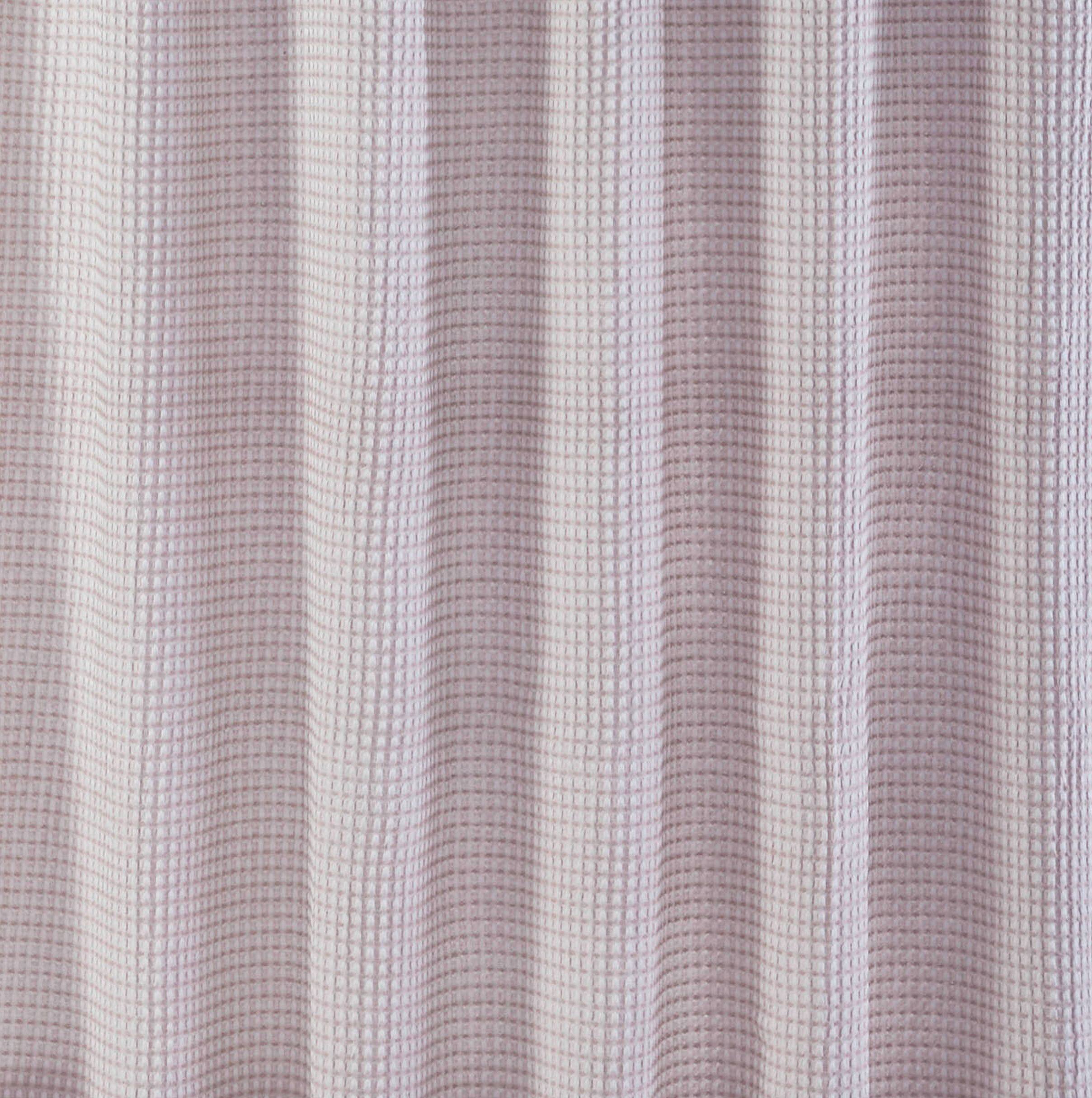 Left. Kate Aurora - Hotel Collection Premium Waffle Weave Mold & Mildew Resistant Fabric Shower Curtain by Kate Aurora - Blush - Blush.