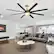 Alt View 3. Breezary - 72" Large Indoor Ceiling Fan with Remote, 8 ABS Blades, 6-Speed DC Motor, Timer, 7''/12''Downrods, Light/No Light Option - Gold and Black (With Light).