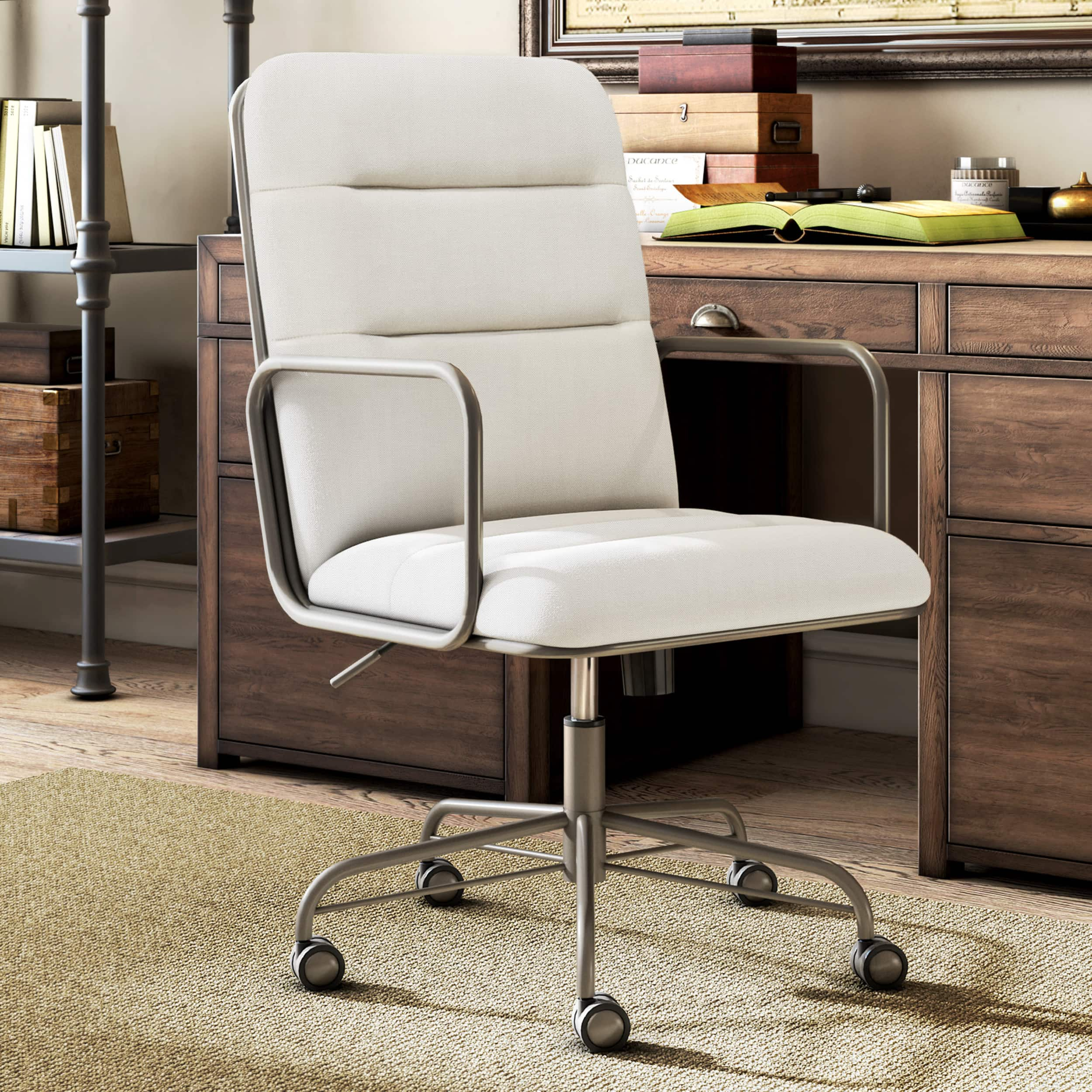 Finch Franklin Upholstered Office Chair Fabric Soft White Chr20060d 